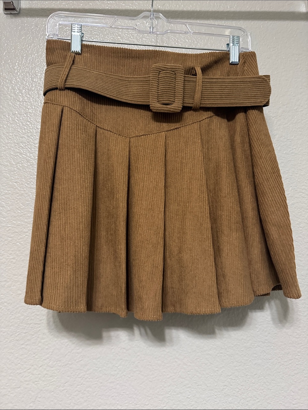 A-Line Mini Skirt in Olive Brown